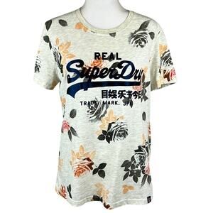 SuperDry By Revolve Women's Floral Tee-Shirt Vintage Americana Line Size 8
